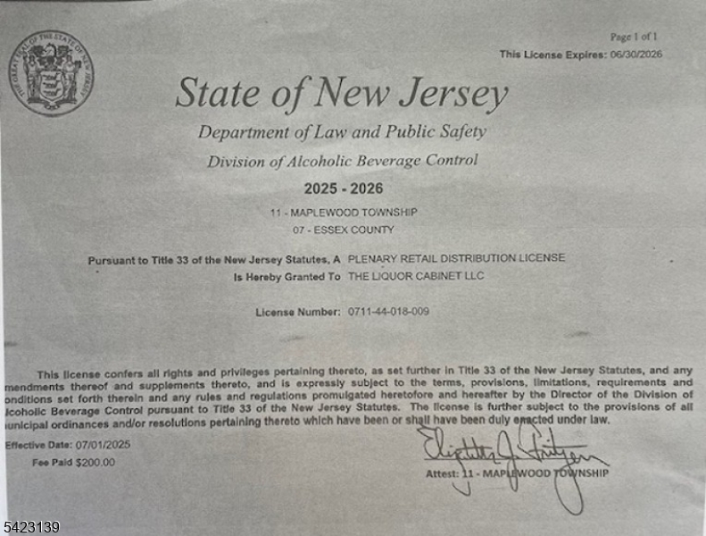 00 Liquor License for Sale — photo